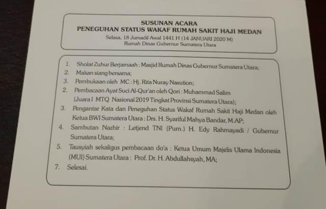 Undangan Sudah Tersebar, Pemprovsu Batalkan Pengumuman Status Wakaf RS Haji Medan