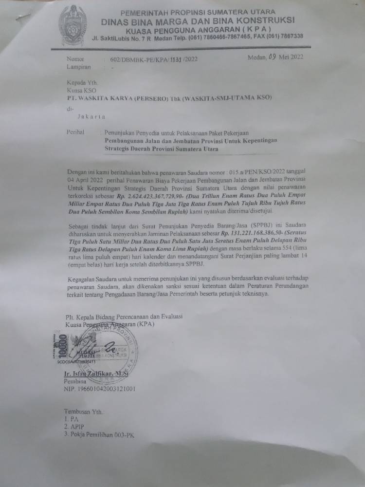 Beredar Kabar Dugaan Suap Rp 3 Miliar Diterima Kepala OPD Pemprovsu dari KSO Proyek Rp 2,7T