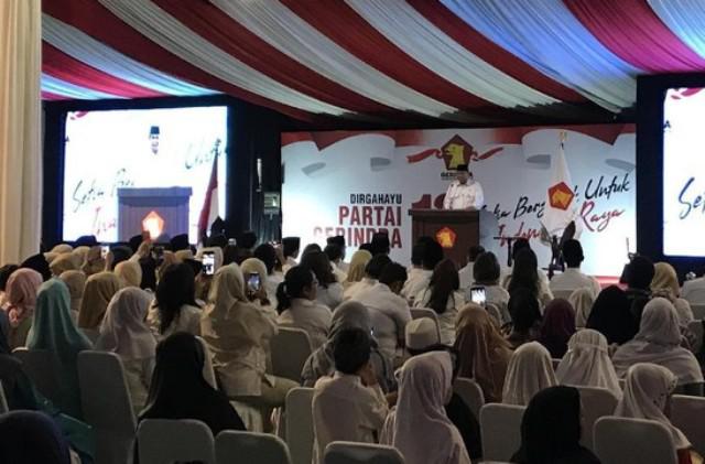 HUT Gerindra, Prabowo Sapa Gubernur DKI dan Singgung Wartawan