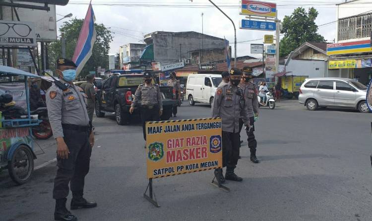 Polsek Medan Helvetia Gelar Operasi Yustisi Bersama 3 Pilar di Wilkum