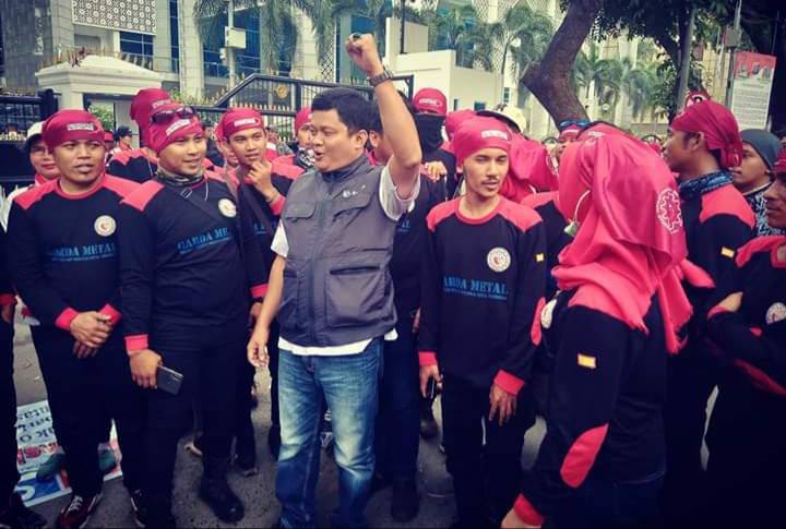 Kawal Kasus Korupsi, FSPMI Sumut Aksi di Kantor BPJS Ketenagakerjaan Sumbagut