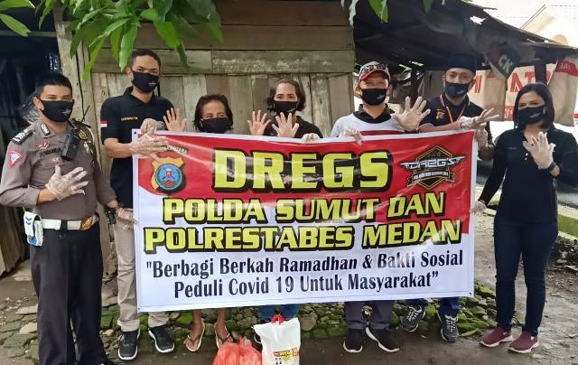 DREG'S Poldasu dan Polresta Medan Berbagi Sembako ke Warga Miskin