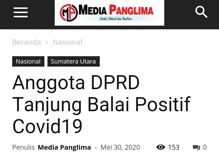 Diberitakan Positif Corona, Anggota DPRD Kota Tanjungbalai Lapor ke Polisi