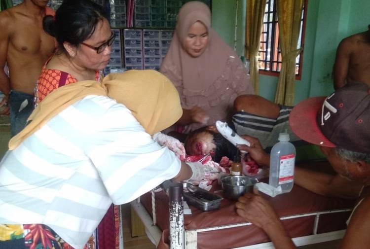 Akibat JMT Milik PT. PLN, Pekerja Kebun Sawit di Asahan Terluka Parah