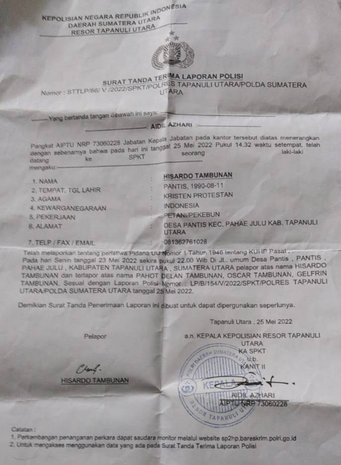Setelah Gelar Perkara, Polres Taput Segera Tangkap Penganiaya Normal Tambunan