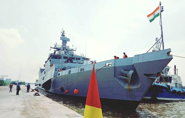Kapal Perang India Bersandar di Belawan