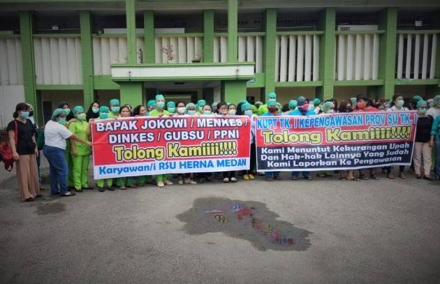 Puluhan Karyawan RSU Herna Medan Dirumahkan Gaji Nol Persen