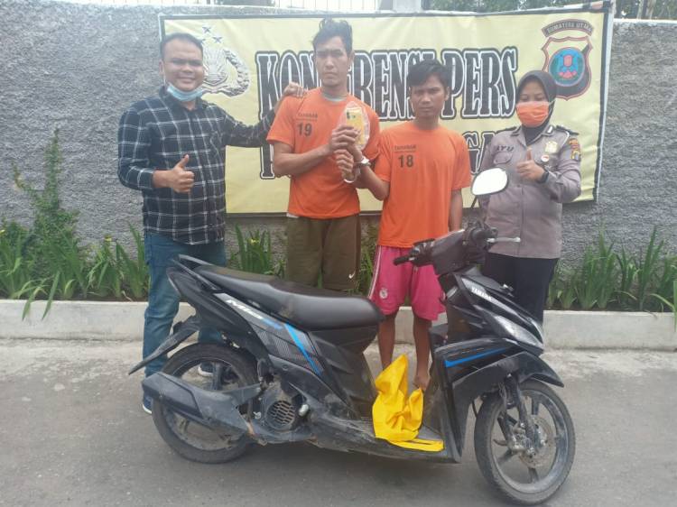 Polsek Sunggal Amankan 2 Jambret Hape Wanita di Gaperta