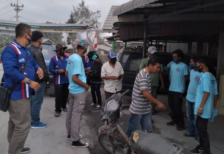 BMI Sumut Aksi Nyata di Tengah Warga Terdampak Erupsi Sinabung