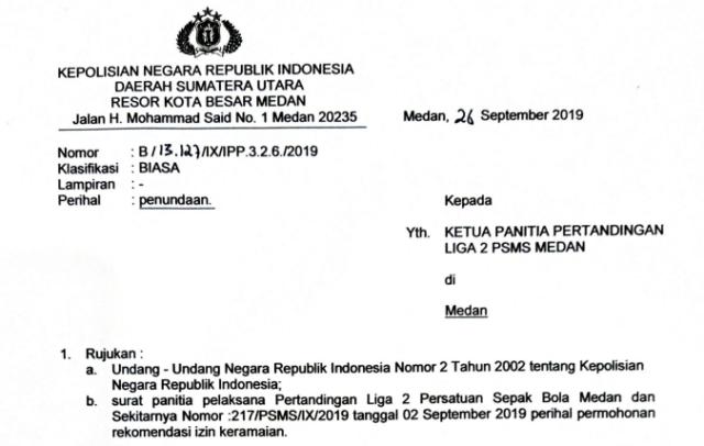 Alasan Demo RUU, Polisi Tunda Laga 2 PSMS Medan Lawan Aceh United FC