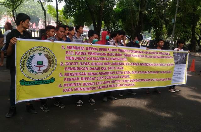Depan DPRD Sumut dan Kejatisu, IMAMI Minta Bupati Batubara Copot Ilyas Sitorus
