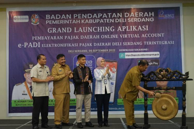 Permudah Masyarakat Bayar Pajak, Bank Sumut Dukung Pemkab Deliserdang Launching e-PADI 