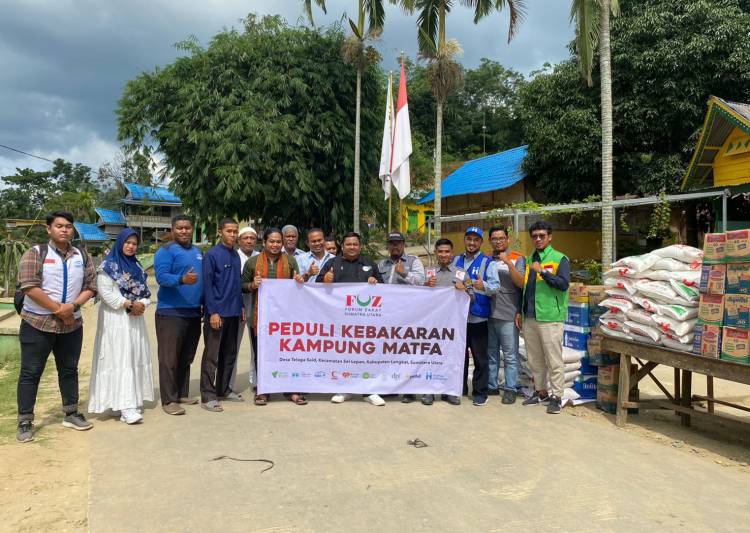 FOZ Sumut Salurkan Bantuan Korban Terdampak Kebakaran di Sei Lapan Langkat