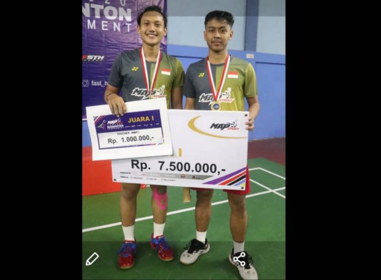 Satria/Arya Juara Ganda Putra di Map Sport Cup Badminton 2020
