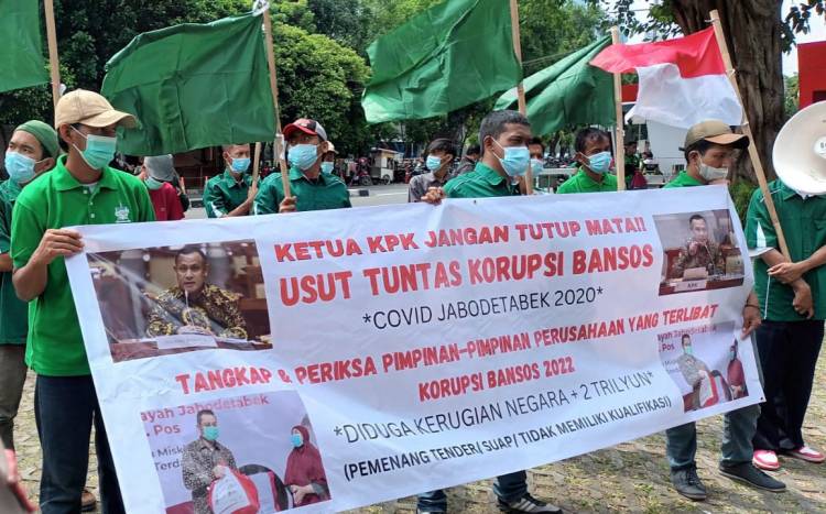 PP HIMMAH Kembali Demo Desak KPK Tangkap 109 Pimpinan Perusahaan Terlibat Korupsi Bansos Covid-19