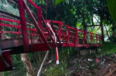 Belum Ada Perhatian, Jembatan Penghubung 2 Desa di Klambir 5 Rusak Berat