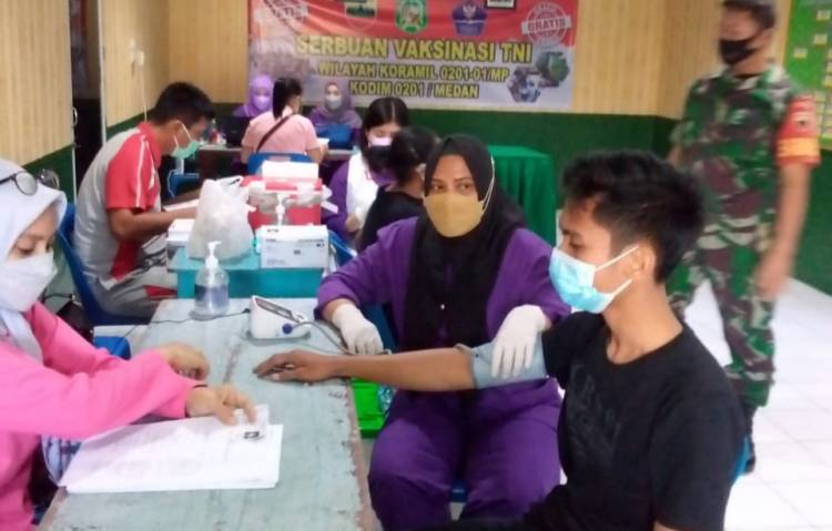 MKB dan Kodim Medan Laksankan Serbuan Vaksinasi Masal 