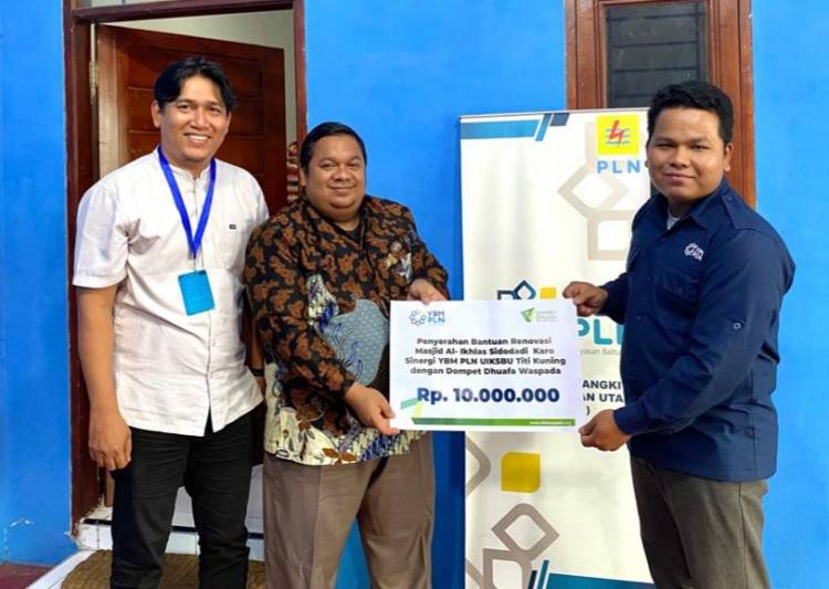DDW Terima Zakat YBM PLN UIKSBU, Bantu Renovasi Masjid di Karo