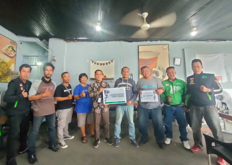 Gojek Mitra Kamtibmas Medan Serahkan Bantuan ke DDW Untuk Korban Gempa Cianjur