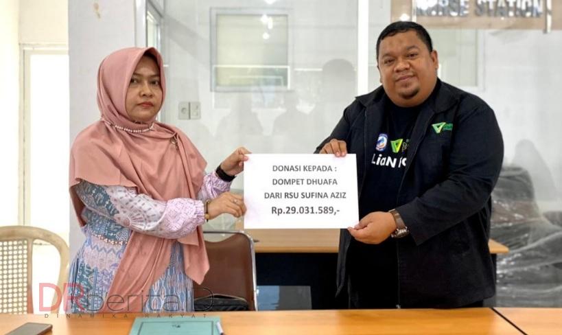 DDW Terima Donasi Rp29 Juta dari RSU Sufina Aziz Medan