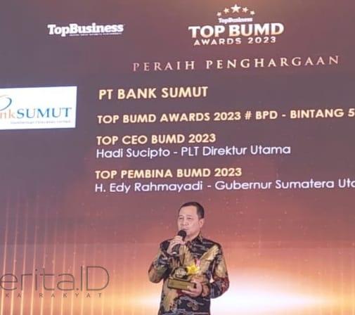 Ukir Sejarah Bank Sumut: Hadi Sucipto Raih penghargaan Top Ceo BUMD 2023