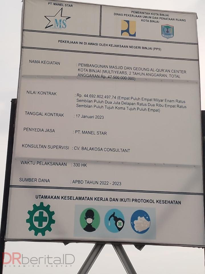 Proyek Multi Years Pembangunan Islamic Center Kota Binjai Rp 47,5 Miliar Berbau Suap