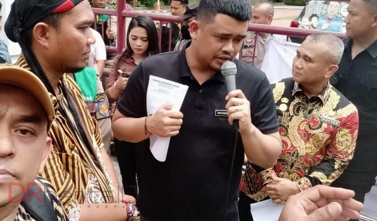 Topan Lari, Bobby Nasution Datang Temui Satgas Senopati Pujakesuma