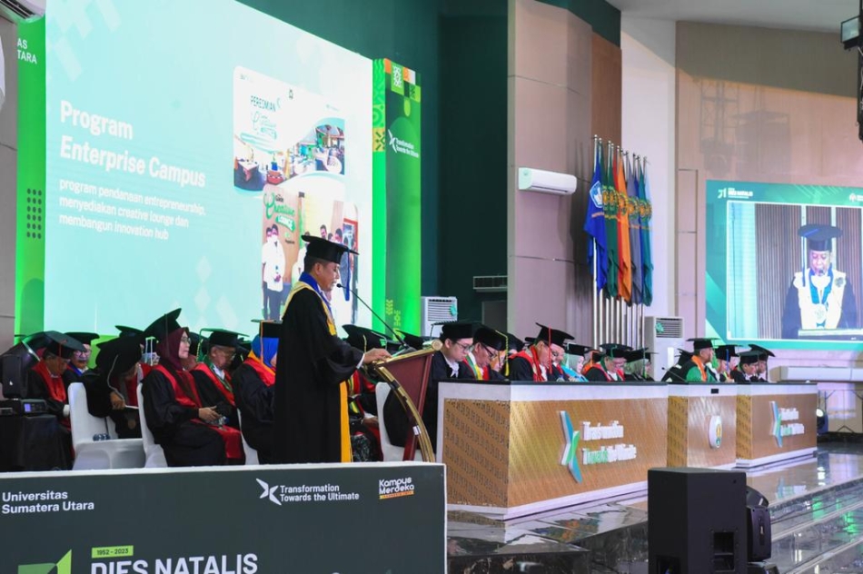 Dies Natalis 71 USU, Menteri Nadiem Apresiasi Gerakan Transformasi Menuju Internasionalisasi