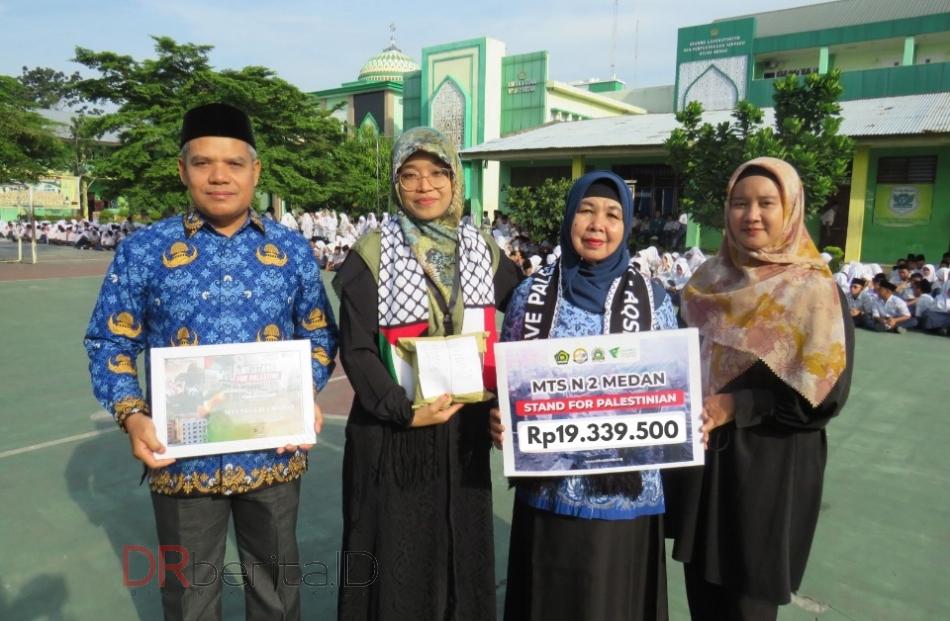 MTsN 2 Medan Peduli Palestina Salurkan Donasi Rp19 Juta