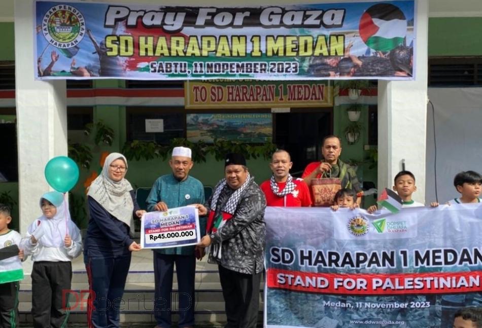 SD Harapan 1 Medan Donasi Untuk Palestina Rp45 Juta