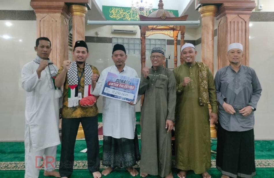 Jamaah Masjid Ar Ridha Salurkan Donasi Palestina Rp11,2 Juta