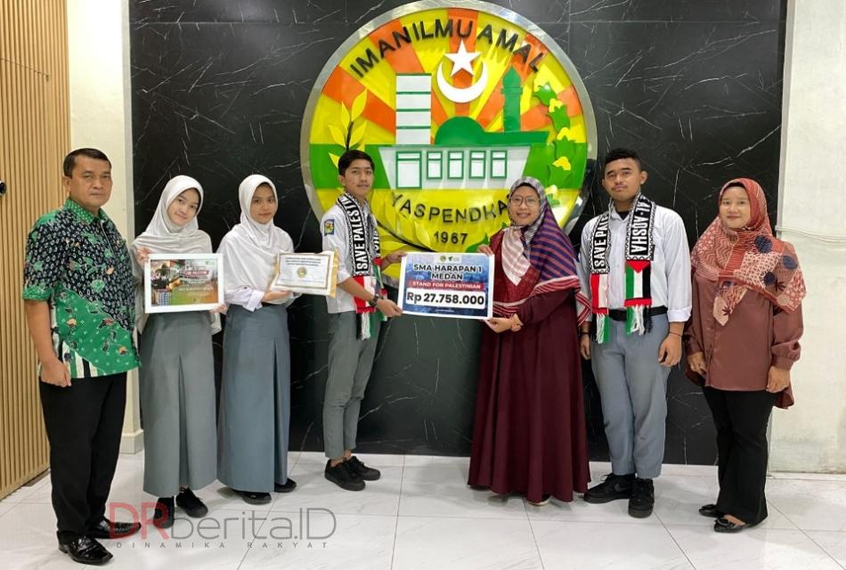 SMA Harapan Medan Donasi Rp27 Juta Untuk Palestina