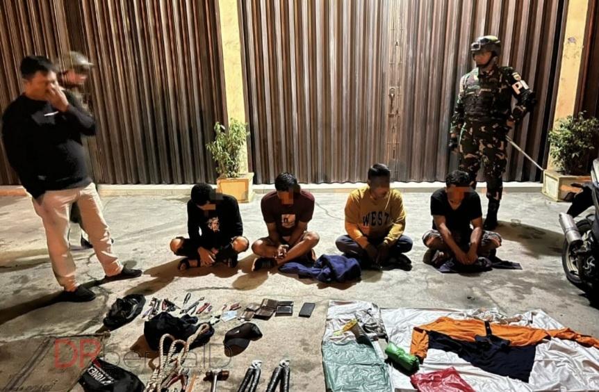 Denpom 1/5 Medan Tangkap 4 Begal Jalanan Hendak Beraksi di Pulo Brayan