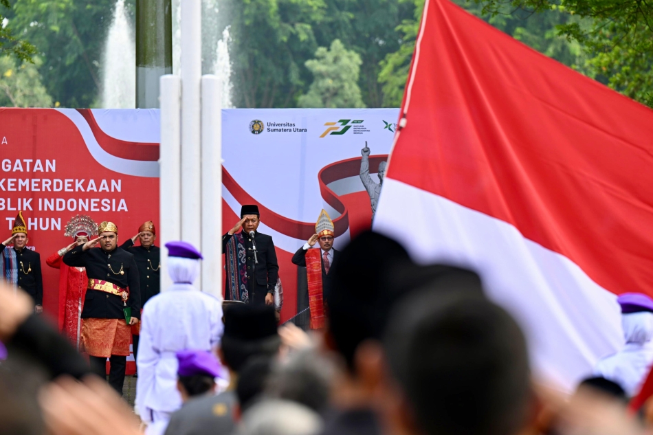 HUT ke-80 RI di USU, Rektor Muryanto jadi Pembina Upacara