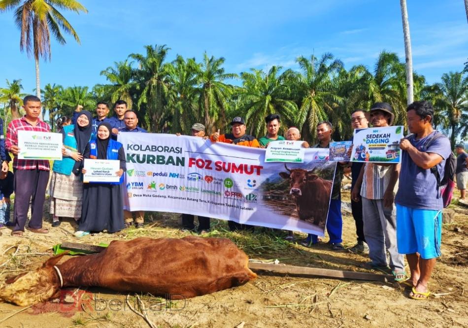 Hari Tasyrik Ketiga, Penyintas Banjir Tapanuli Selatan Akhirnya Terima Kurban dari FOZ Sumut