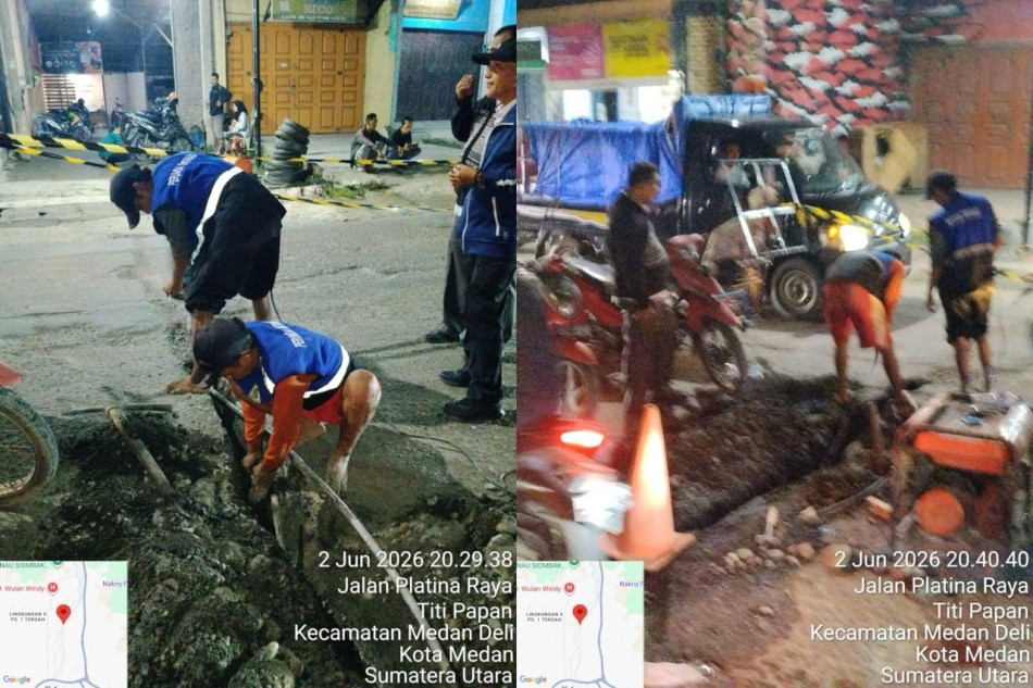 Dengar Laporan Pipa Pecah, Petugas PDAM Gerak Cepat